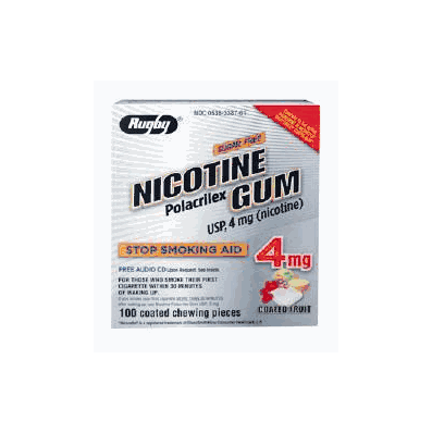 Stop Smoking Aid Rugby 4 Mg Gum - Nicotine,
