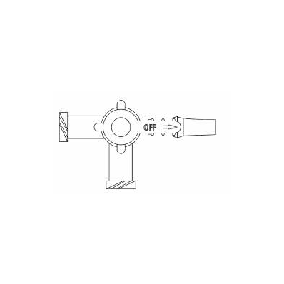 Stopcock, 0.26 mL Priming Volume 3-Way, Male Luer