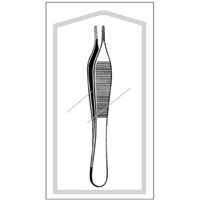 Straight, 4-3/4" Serrated Adson Dressing Forceps 25/Bx