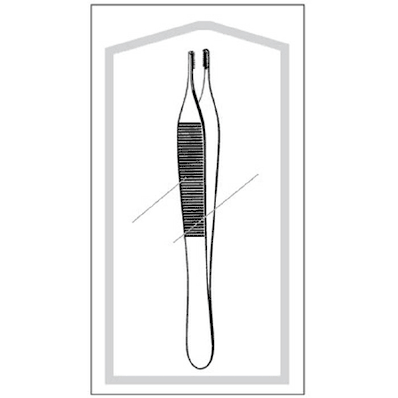 Straight 7x7 Teeth Side-Grasping, 4-3/4" Serrated Tip Adson-Brown Tissue Forceps 25/Bx