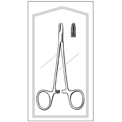 Straight Blunt, 4-3/4" Serrated with Groove Derf Needle Holder 50/Bx