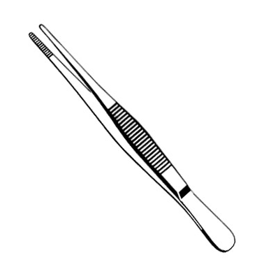 Straight Blunt Tip, 4-1/2" Serrated Dressing Forceps 50/Bx