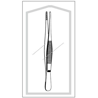 Straight Blunt Tip, 8" Serrated Dressing Forceps 25/Bx
