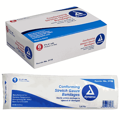 Stretch Gauze Bandage Roll Ster 6 inch - 8/6/
