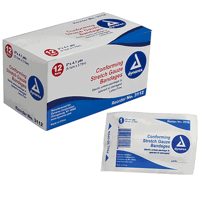 Stretch Gauze Bandage Roll Sterile - 8/12/Cs