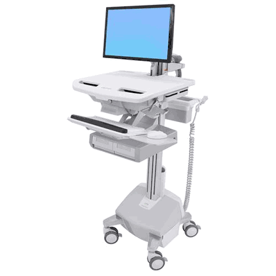 StyleView Cart with LCD Arm, LiFe Powered, 2 Drawers (2 medium drawers x 1 row)