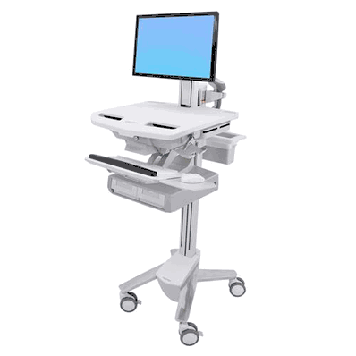 StyleView Cart with LCD Pivot, 2 Drawers (2 medium drawers x 1 row)