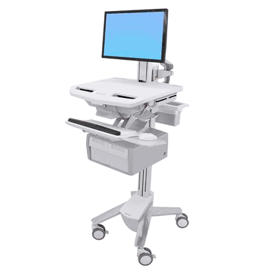 StyleView Cart with LCD Pivot, 2 Tall Drawers 2 medium tall drawers x 1 row)
