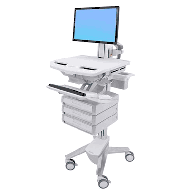 StyleView Cart with LCD Pivot, 3 Drawers (1 large drawer x 3 rows)