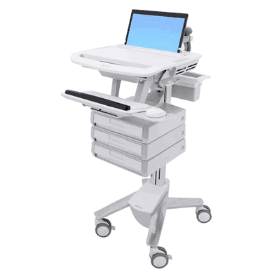 StyleView Laptop Cart, 3 Drawers (1 large drawer x 3 rows)