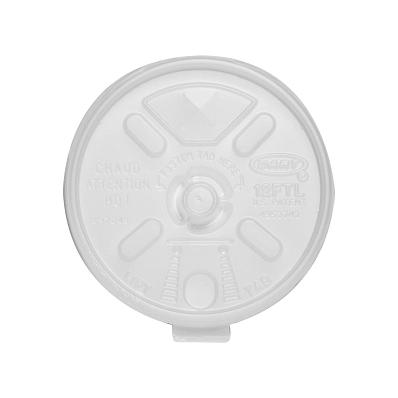 Styrofoam Cup Lift 'N Lock Lids - Lid For 12o