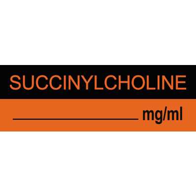 Succinylcholone Label, Fluor Red Tape