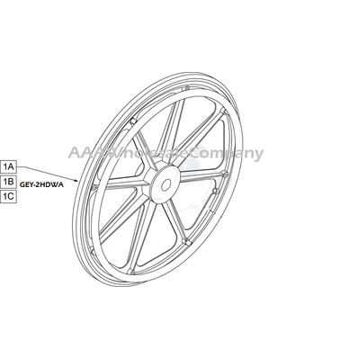 Sunrise #GEY-2HDWA Wheelchair Rear Wheel Assembly