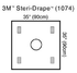 Surgical Drape, 35" W X 35" L Wound Edge Protector, Circular 6-5/8" Aperture Fenestrated, color Clear, No Cover, No Pouch, No Instrument Holder, Sterile, Without Cord and Tube Holders, sold as 40/Case by 3M 1074 <br><br><font color="red"><b>BACK TO THE PRODUCT TABLE, <a href="https://www.aaawholesalecompany.com/textiles-procedure-drapes-and-sheets-drape-sheets-3m-steri-surgical-drapes.html">CLICK HERE</a></b></font>