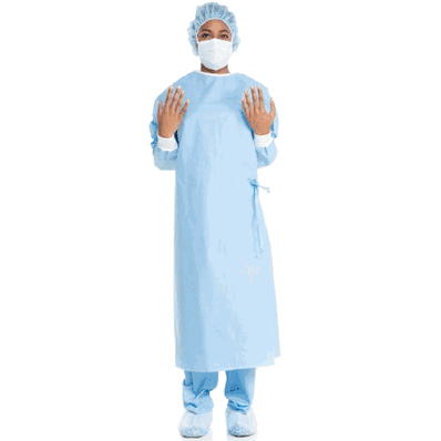 Surgical Gown with Towel ULTRA SIZE LARGE, Blue Sterile AAMI Level 3