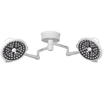 Surgical Light, Dual Ceiling Mount, 26" Arm Reach with 240 Watt LED Bulb White Lamp