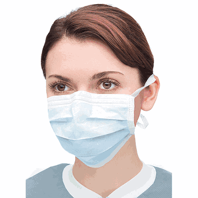 Surgical Masks with Ties sold as 50/bx, color Sky Blue