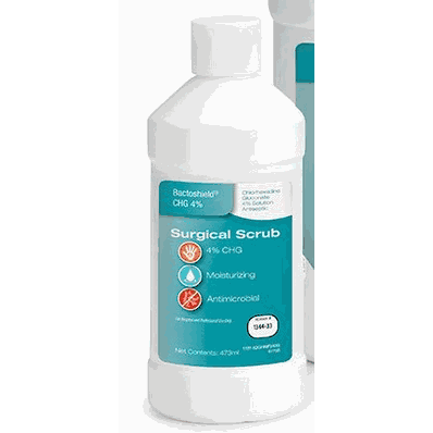 Surgical Scrub, 16 oz 4% Chlorhexidine Gluconate Bactoshield