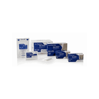 Surgicel Nu-Knit Oxidized Regenerated Cellulose 3" x 4", Absorbable Hemostat, sold as Each
