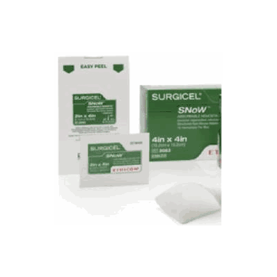 Surgicel SNOW, 4" x 4", Absorbable Hemostat sold as 10/cs by J&J 2083