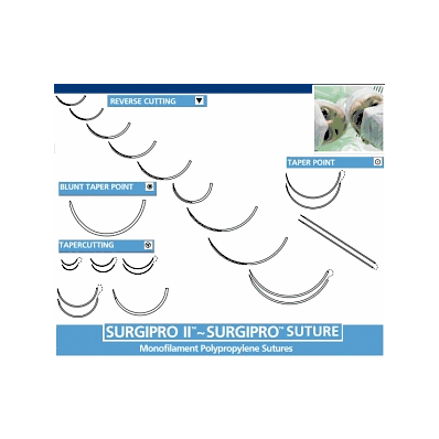 Suture, Surgipro-iI, Blue, 4/0, 48", Cv-23 -
