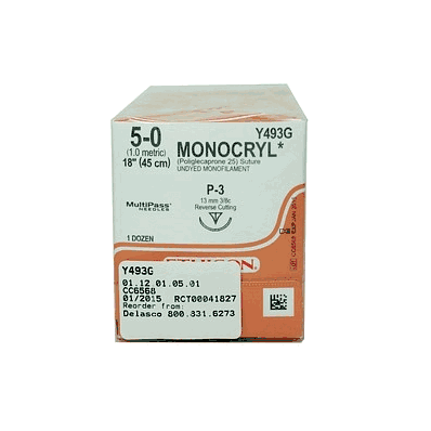 Suture, 2/0 27 Monocryl Vio Mono - Medline