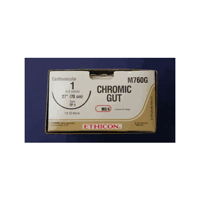 Suture, 6/0 18 Chromic Gut, Bl G-6 - Medline