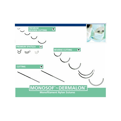 Suture, Monosof, Black, 1, 40", Gcc-90 - Medl