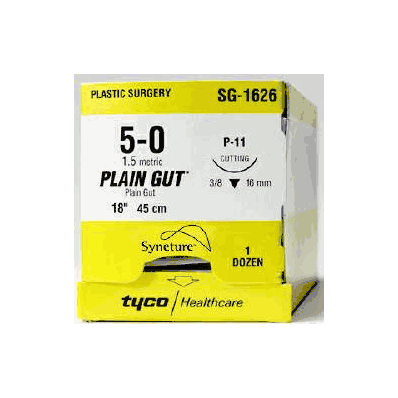 Suture Plain Gut Absorbable Size 4-0 60 Inch