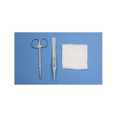 Suture Removal Tray contains (1) Curved Iris Scissor