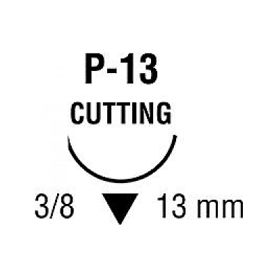 Suture, Surgipro-iI, Blue, 6/0, 18", P-13 - M