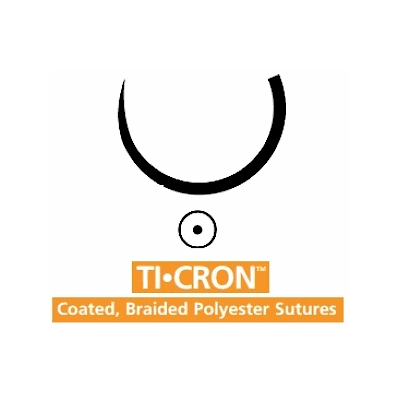 Suture, Ticron, Blue / White, 2, 4x27", Dt-19