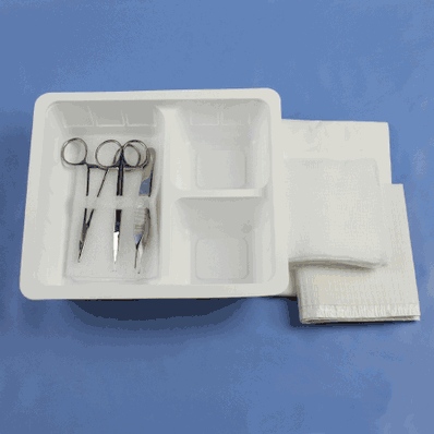 Suture Tray contains Tray, Forcep, Scissor Straight
