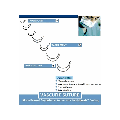 Suture, Vascufil, Blue, 5/0, 24", Cv-11, D /