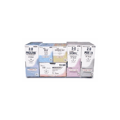 Suture with Needle, Cutting Needle Size 9-0, 3" Suture