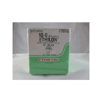 Ethilon Nylon, Monofilame Double Armed 10-0 TG160-4, ETHICON 7707G