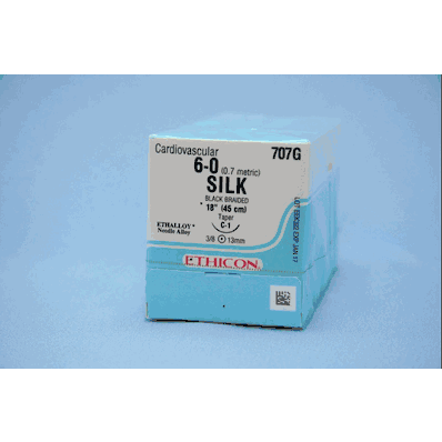 Perma-Hand Silk, Braided Suture 6-0, 18" 12/bx 707G
