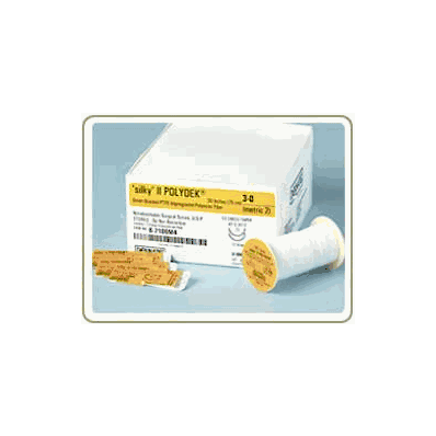 Suture with Needle, Size 0, Deknatel Polydek brand