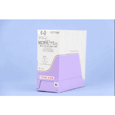 Suture with Needle, Size 3-0, 27" Suture Violet, 22 mm SH-1