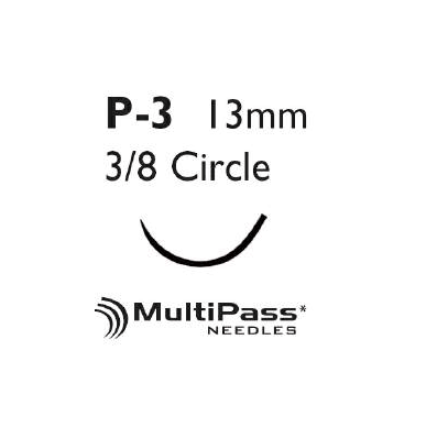 Suture with Needle, Size 5-0 Undyed Suture, P-3 13 mm