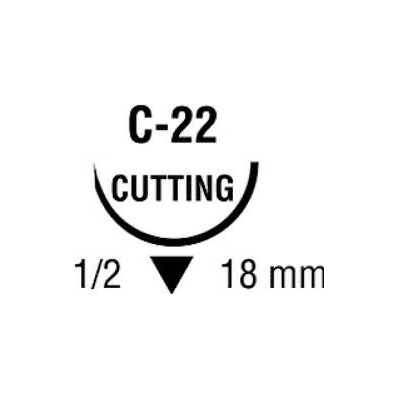 Suture with Needle, Size 4-0 C22