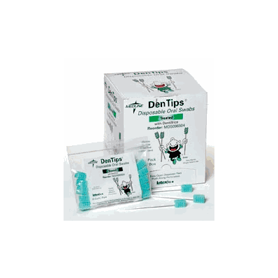 Swab, Oral, Dentips, Treated, Green, 10/Pk