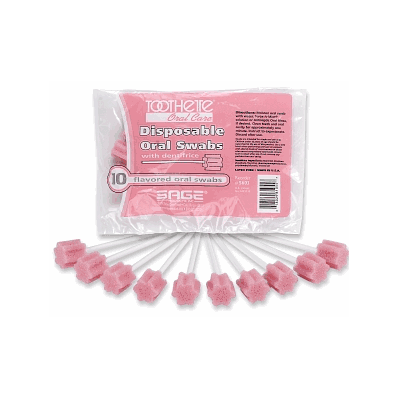 Swab, Oral, Toothette, Dentifrice, 10 Packs -