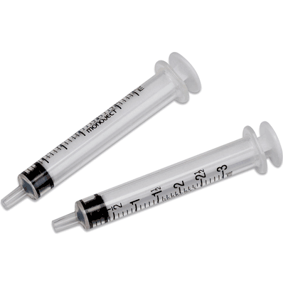 Syringe 3 mL, Luer Lock Slip Bulk Non-Sterile 2000/cs