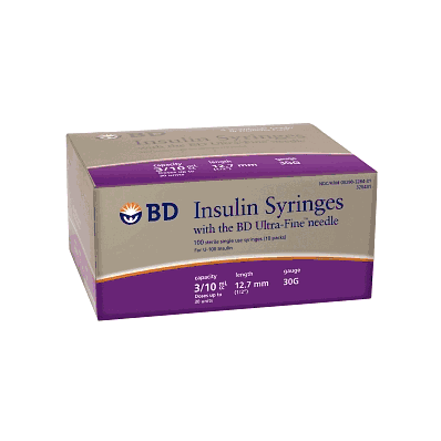 Syringe, Insulin, 0.3ml, 30gx 1/2" - Medline