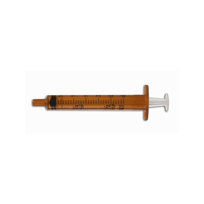 Syringe, Oral, 5ml, Amber, Tip Cap - Medline