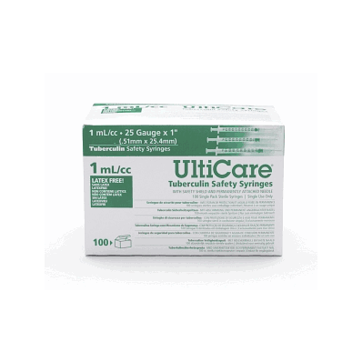 Syringe, Safety, Tb, 1ml, 25gx1" - Medline