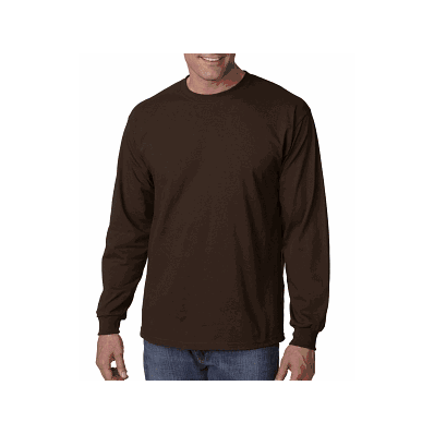 T-shirt, Dark Chocolate, 100% Ctn, L / S, 2xl