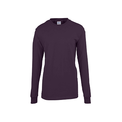 T-shirt, Eggplant, 100% Cotton, L / S, Medium
