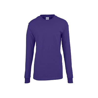T-shirt, Purple, 100% Cotton, Long Slv, Xl -